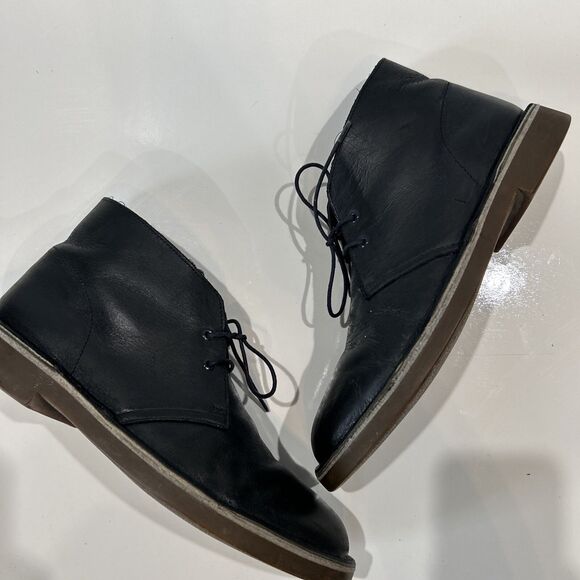 Clarks Boots Men's 10 Bushacre Two Eye Desert Chukka 15522 Blue Leather Shoes - Picture 4 of 16